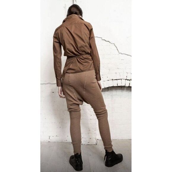 NEW FREE PEOPLE X NICHOLAS K SZ M CELESTE RIBBED ALPACA SWEATER PANT CAMEL - Picture 2 of 5